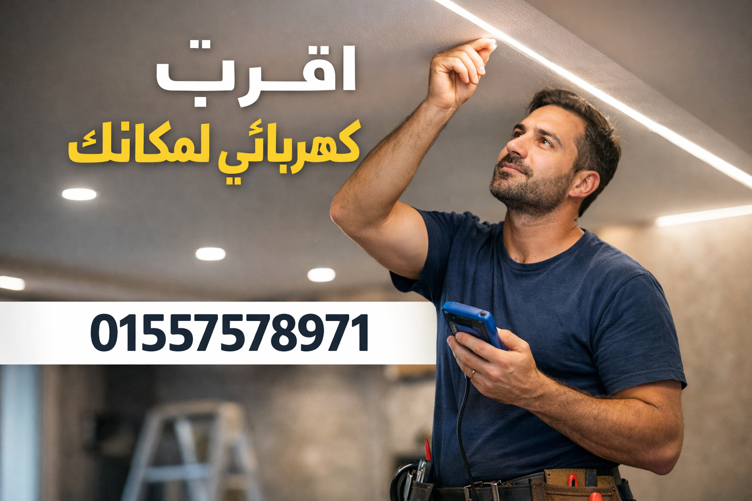 كهربائي منازل اثناء عمله