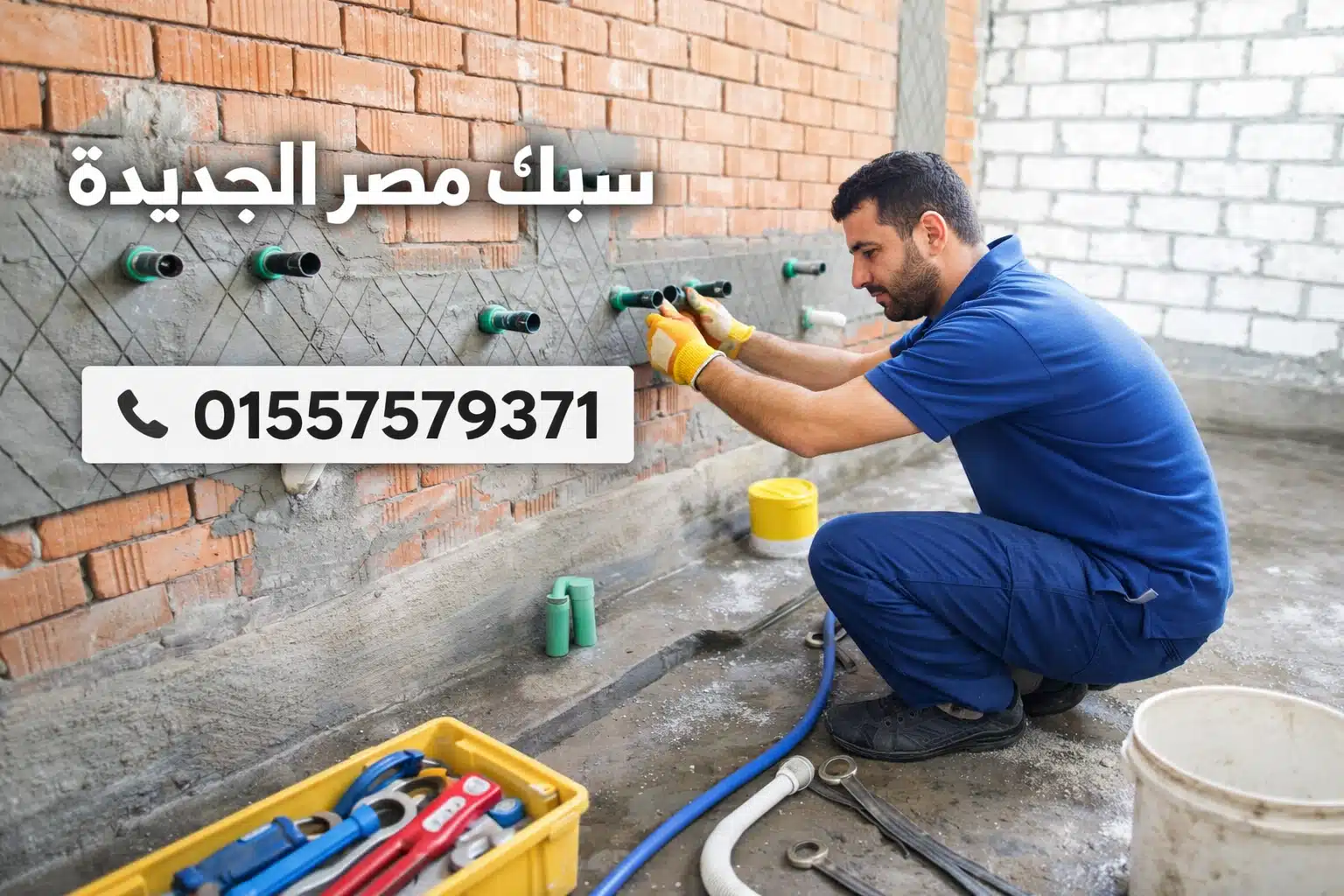 سباك اثناء عمله في منطقة مصر الجديدة